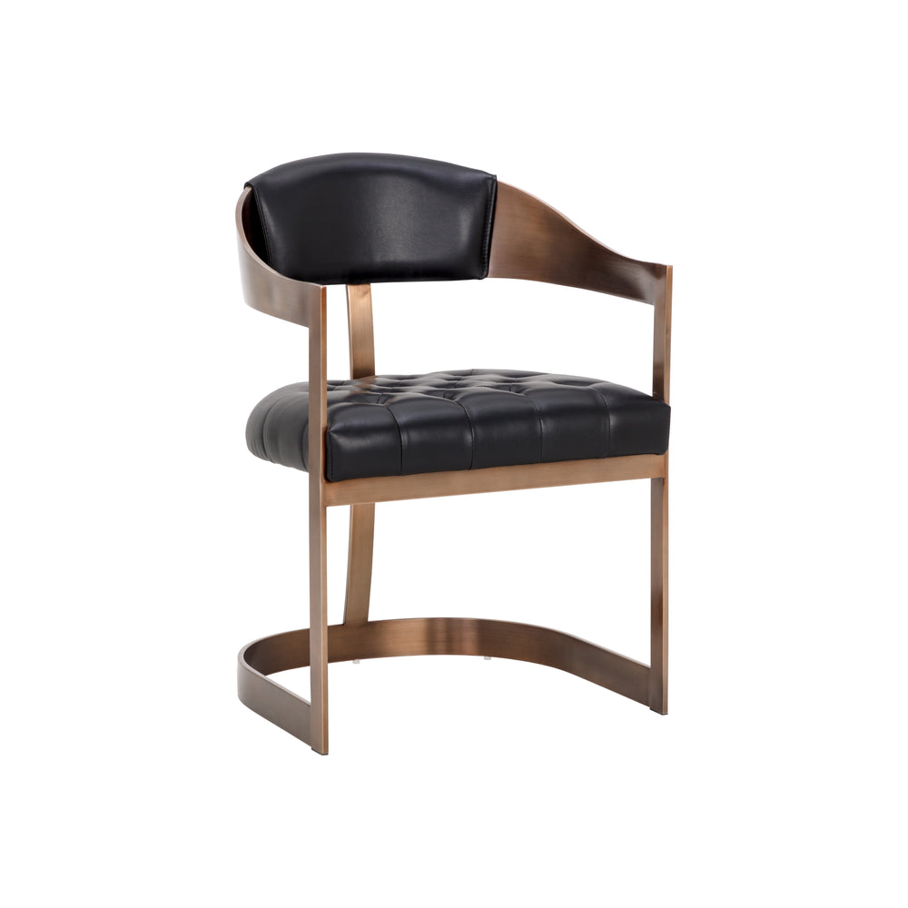Beaumont Dining Armchair - Antique Brass - Cantina Black