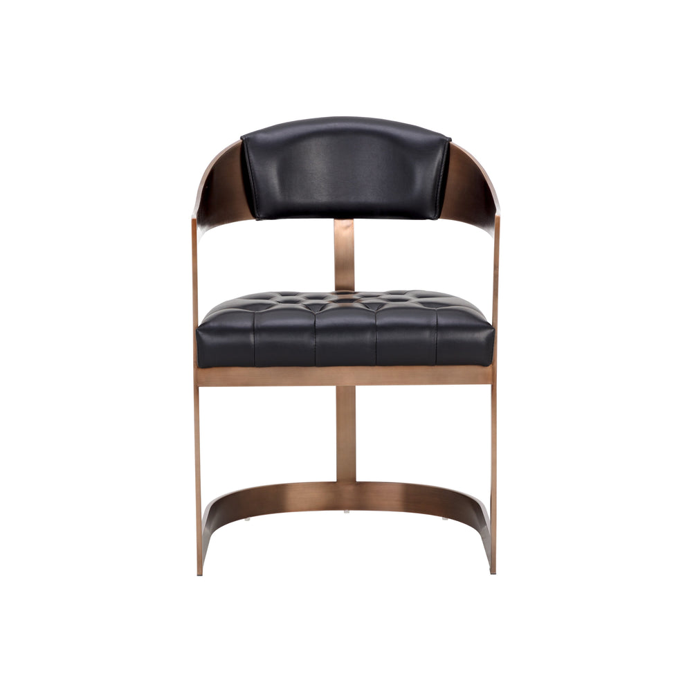 Beaumont Dining Armchair - Antique Brass - Cantina Black