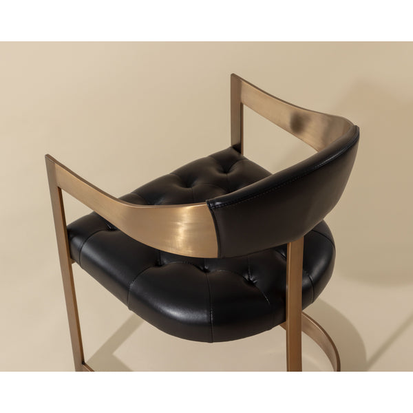 Beaumont Dining Armchair - Antique Brass - Cantina Black