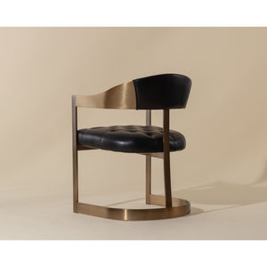 Beaumont Dining Armchair - Antique Brass - Cantina Black