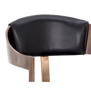 Beaumont Dining Armchair - Antique Brass - Cantina Black