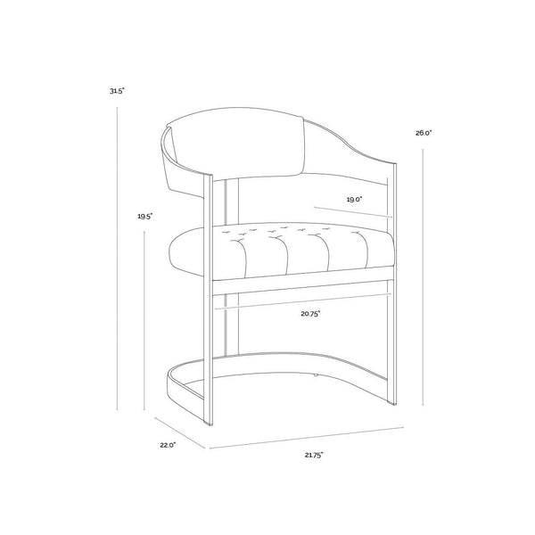 Beaumont Dining Armchair - Antique Brass - Rhea Light Barley