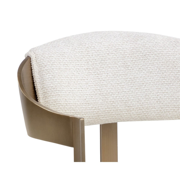 Beaumont Dining Armchair - Antique Brass - Rhea Light Barley