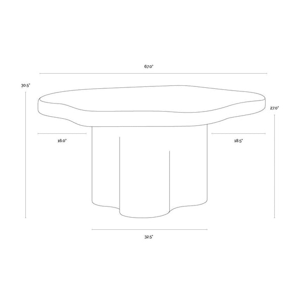 Bellona Dining Table - Charcoal Black - 67"