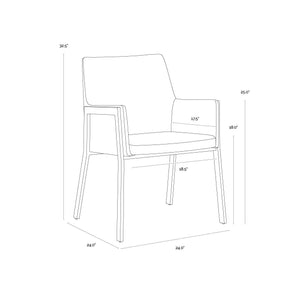 Bernadette Dining Armchair - Bravo Cognac