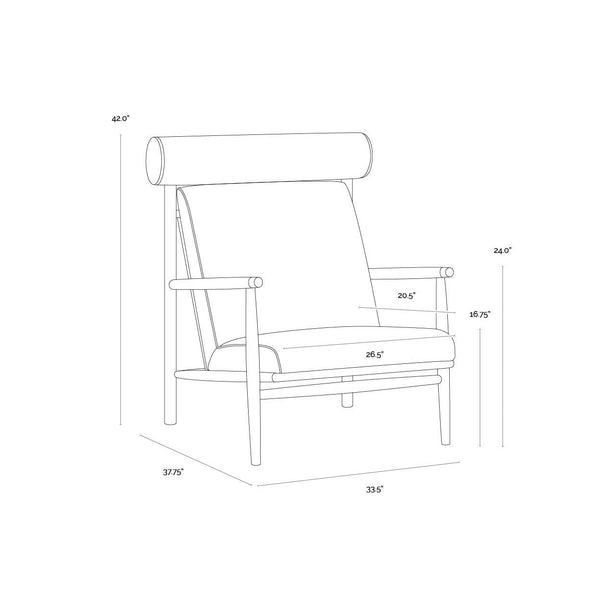 Biko Lounge Chair - Black Leather