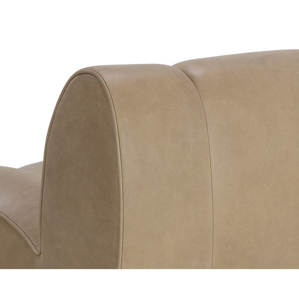 Blaise Swivel Lounge Chair - Sahara Sand Leather