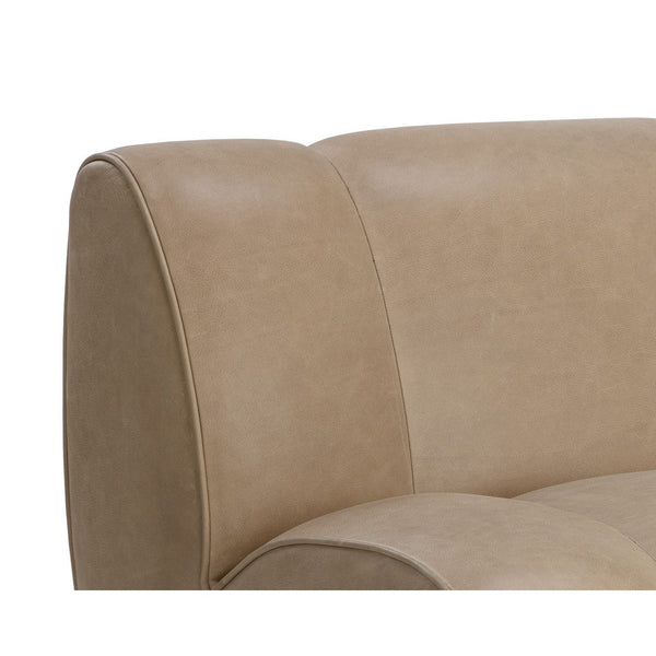 Blaise Swivel Lounge Chair - Sahara Sand Leather