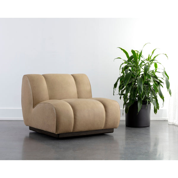 Blaise Swivel Lounge Chair - Sahara Sand Leather