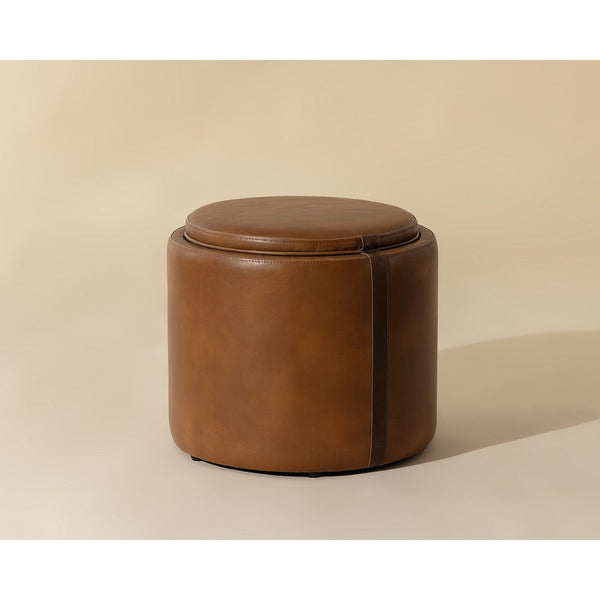 Borelli Storage Ottoman - Tobacco Tan / Autumn Chestnut
