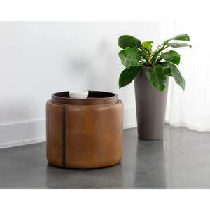 Borelli Storage Ottoman - Tobacco Tan / Autumn Chestnut