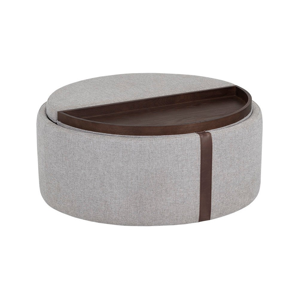 Borelli Wheeled Storage Ottoman - Belfast Heather Grey / Autumn Chestnut