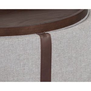Borelli Wheeled Storage Ottoman - Belfast Heather Grey / Autumn Chestnut