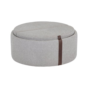 Borelli Wheeled Storage Ottoman - Belfast Heather Grey / Autumn Chestnut