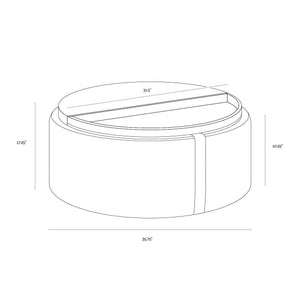 Borelli Wheeled Storage Ottoman - Tobacco Tan / Autumn Chestnut