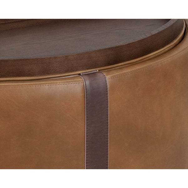 Borelli Wheeled Storage Ottoman - Tobacco Tan / Autumn Chestnut