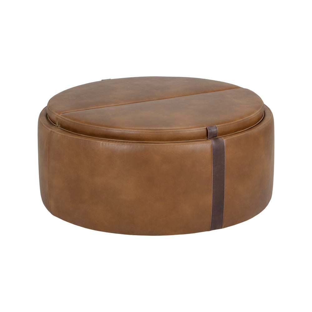 Borelli Wheeled Storage Ottoman - Tobacco Tan / Autumn Chestnut