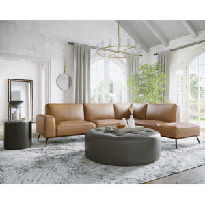 Brandi Sofa Chaise Raf - Camel Leather