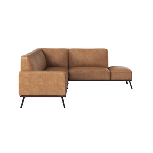 Brandi Sofa Chaise Raf - Camel Leather