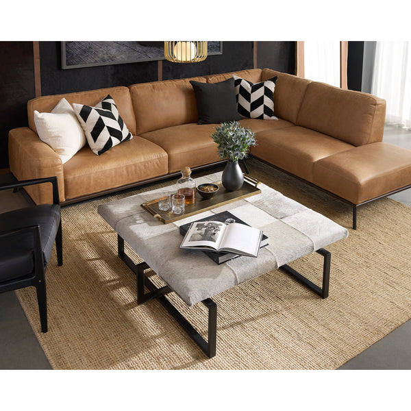 Brandi Sofa Chaise Raf - Camel Leather
