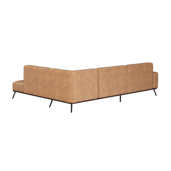 Brandi Sofa Chaise Raf - Camel Leather