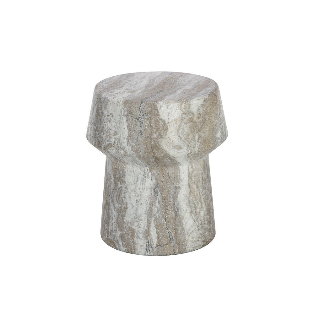 Brie End Table - Marble Look - Sand
