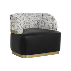 Brinda Swivel Lounge Chair - Bravo Black / Halton Birch