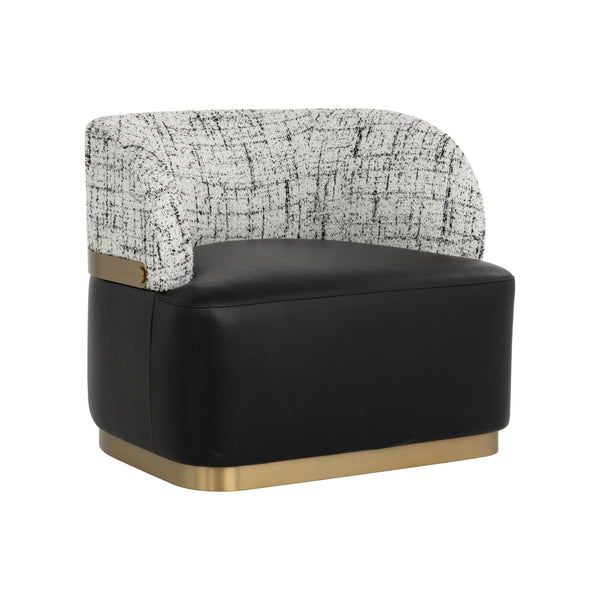 Brinda Swivel Lounge Chair - Bravo Black / Halton Birch