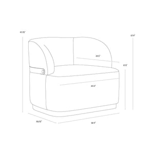 Brinda Swivel Lounge Chair - Bravo Black / Halton Birch