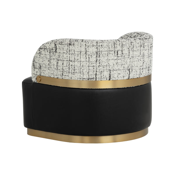 Brinda Swivel Lounge Chair - Bravo Black / Halton Birch