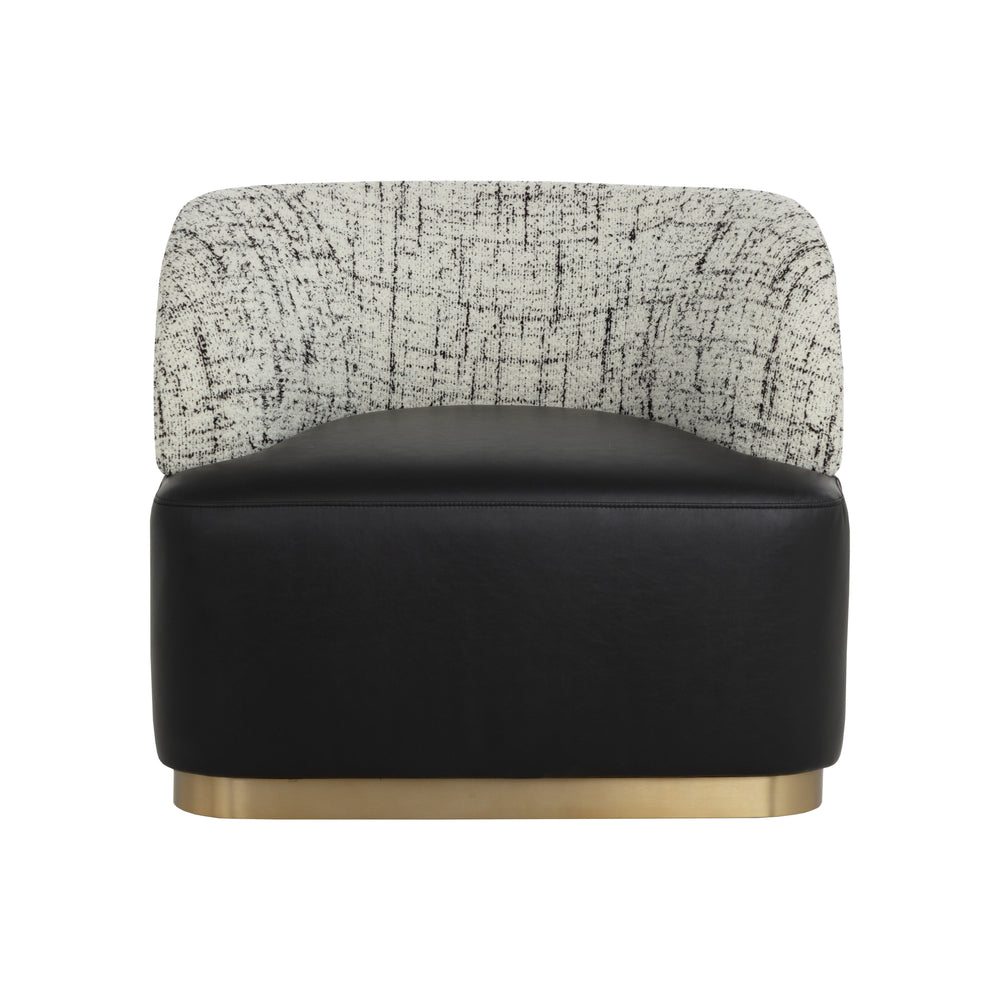Brinda Swivel Lounge Chair - Bravo Black / Halton Birch