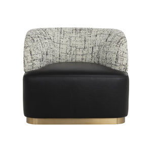 Brinda Swivel Lounge Chair - Bravo Black / Halton Birch