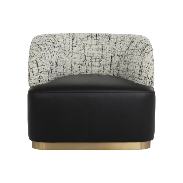 Brinda Swivel Lounge Chair - Bravo Black / Halton Birch