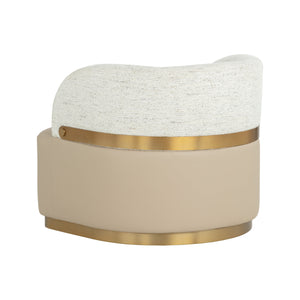 Brinda Swivel Lounge Chair - Napa Beige / Hailey Moon