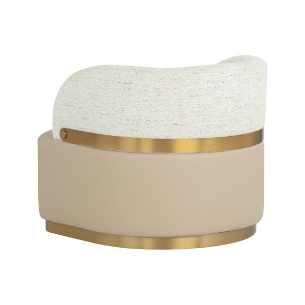 Brinda Swivel Lounge Chair - Napa Beige / Hailey Moon