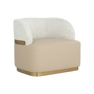 Brinda Swivel Lounge Chair - Napa Beige / Hailey Moon