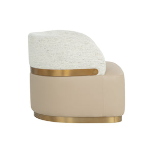 Brinda Swivel Lounge Chair - Napa Beige / Hailey Moon