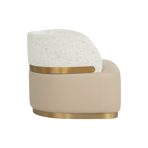 Brinda Swivel Lounge Chair - Napa Beige / Hailey Moon
