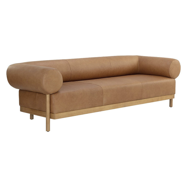Bromley Sofa - Rustic Oak - Ludlow Sesame Leather