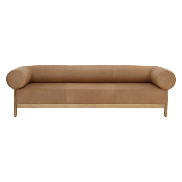 Bromley Sofa - Rustic Oak - Ludlow Sesame Leather