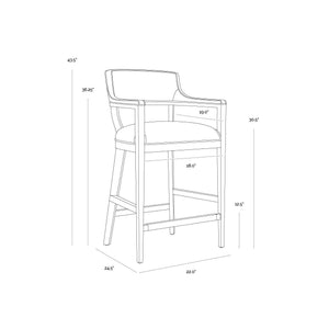 Brylea Barstool - Brown - Shalimar Tobacco Leather