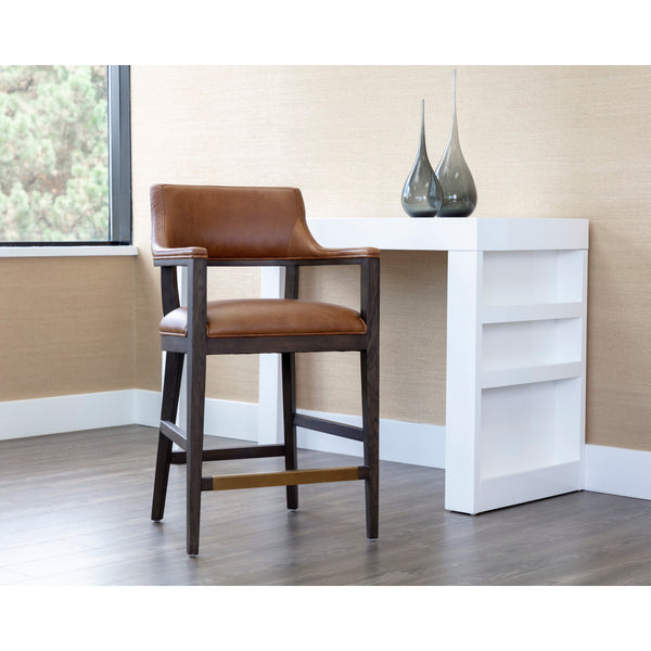 Brylea Counter Stool - Brown - Shalimar Tobacco Leather
