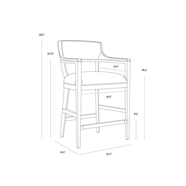 Brylea Counter Stool - Brown - Shalimar Tobacco Leather