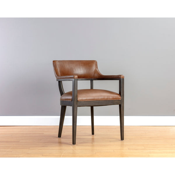 Brylea Dining Armchair - Brown - Shalimar Tobacco Leather