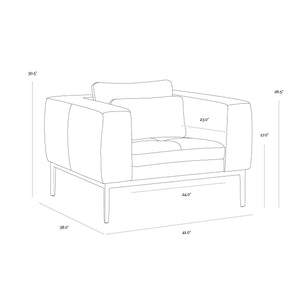 Burr Armchair - Bali Bone Leather