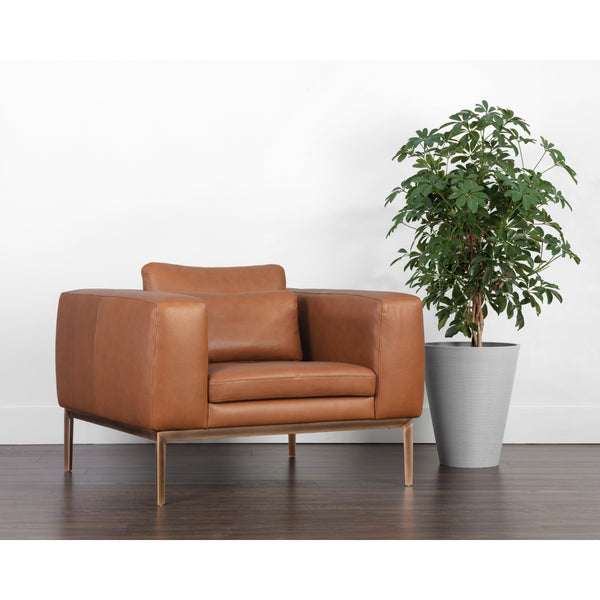 Burr Armchair - Behike Saddle Leather