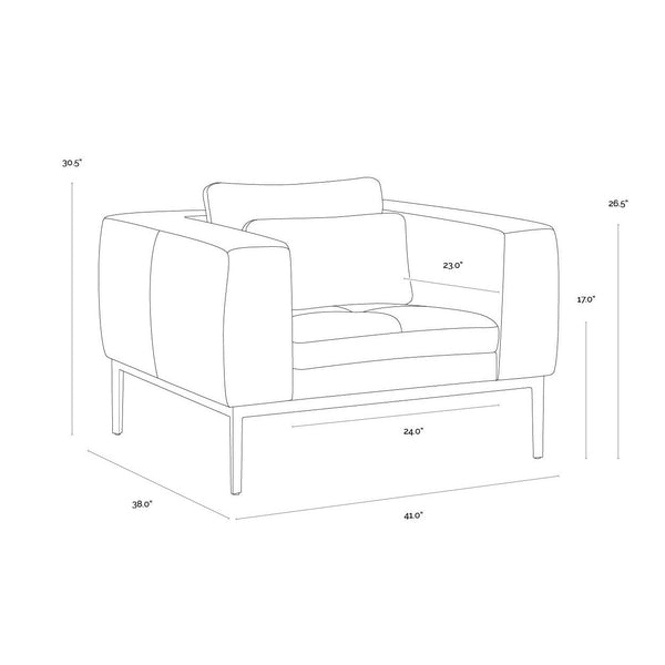 Burr Armchair - Behike Saddle Leather