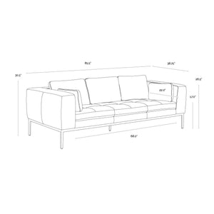 Burr Sofa - Serbia Black Leather