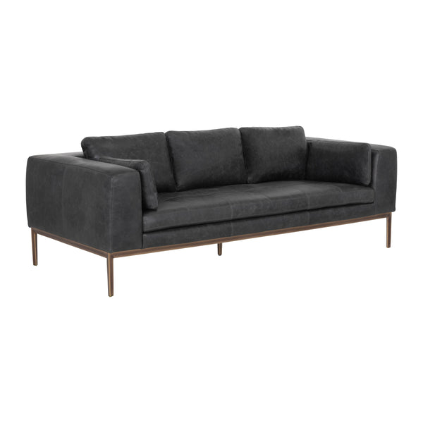 Burr Sofa - Serbia Black Leather