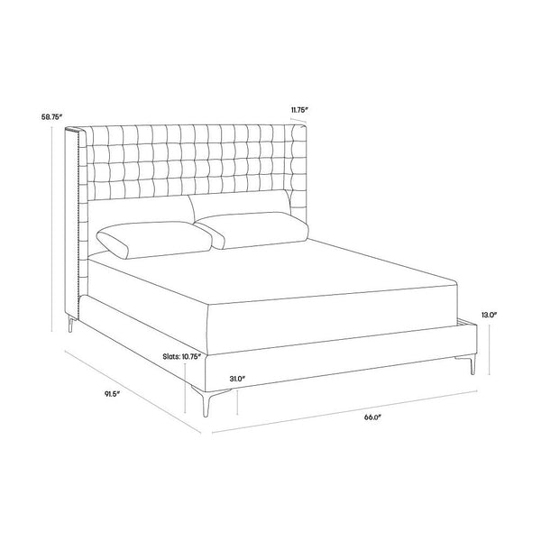 Cairo Bed Queen - Antonio Charcoal